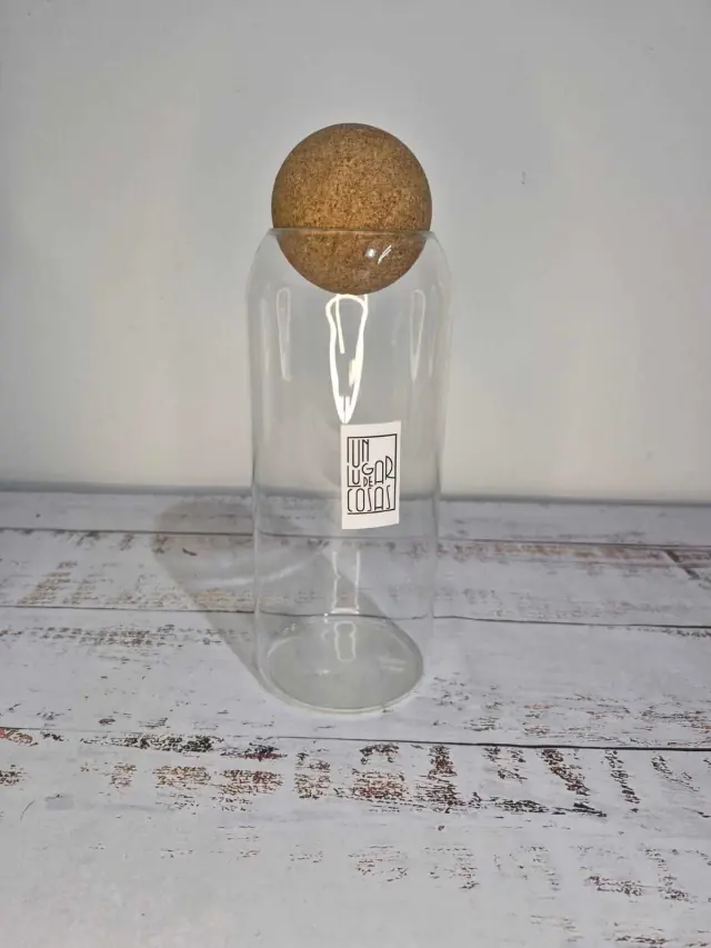 Botella de Vidrio con Tapón de Corcho