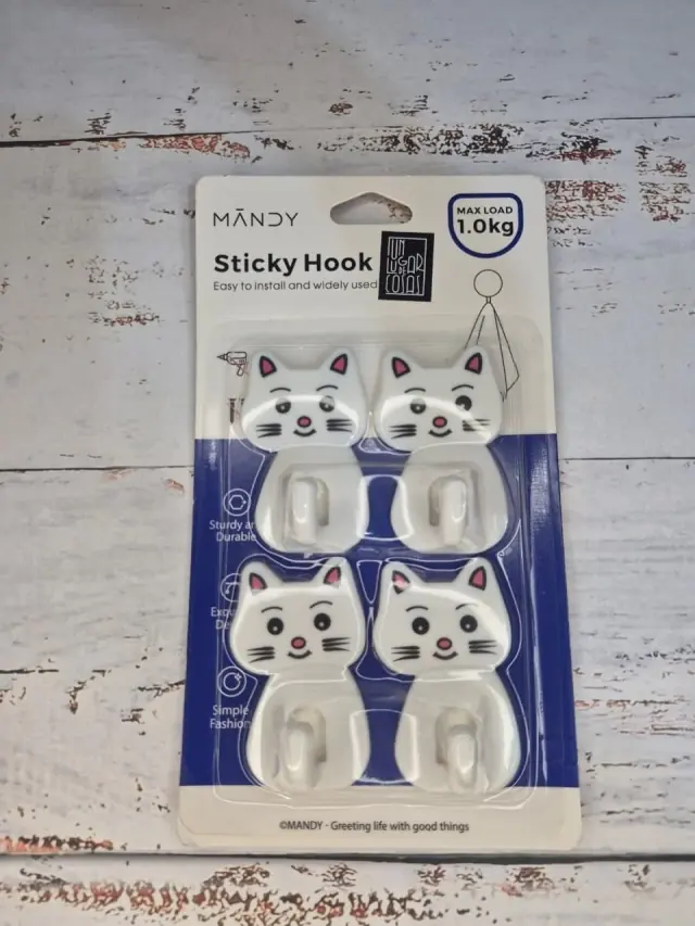 Ganchos Adhesivos de Gatito x4